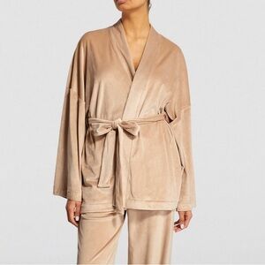 Skims Velour Sleep Top Sienna Wrap Pajama Top /Short Bathrobe Sz 3X NWT
